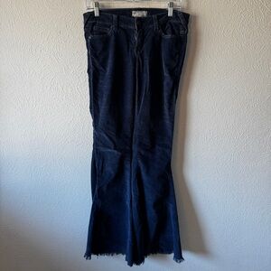 Free People Dark Indigo Flare Courdroy Jeans Size 26